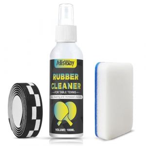 Allisway Kit de Nettoyage pour Tennis Table, Nettoyant Raquette Tennis de Table, Entretien des Raquette de Ping-Pong, Augmenter L'adhésivité, Contrôlez Ballon Plus Précisément, 100 ML (HUANKEKEJI, neuf)