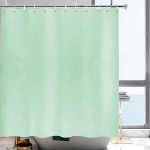 YISURE Rideau de Douche Vert Pomme Étroit 100cm pour Petite Baignoire, Rideau de Bain avec Poids Magnétiques, 100 x 180cm (JasmineHome, neuf)