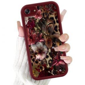 Yirlbey Coque pour iPhone 7/8/SE 2020/SE 2022 L&eacute;opard, Aesthetic Fleur Hibiscus Mignon Motif Lys Design &Eacute;tui pour Femmes Fille, Silicone Housse Protecteur Cover Case pour iPhone SE 4,7", Rouge Flower (XUPINBO, neuf)