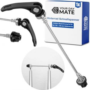 Attaches rapides pour roue arri&egrave;re, 1 Jeu, en Noir, taille 5x135, pour une largeur de moyeu de 130 - 135 mm, axe &agrave; enficher pour tous les accouplements d'axe de v&eacute;lo courants, remorque de v&eacute;lo (spreewaelder-hofladen, neuf)