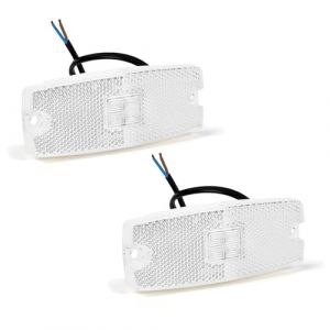 AOHEWEI 2 x Feux de Gabarit LED Blanc Feux de Position Latéral Position Avant de Camion Lampes Indicateurs avec Réflecteur pour Remorque Van Caravane un Camion 10~30V Approuvé ECE (blanc) (AOHEWEI, neuf)