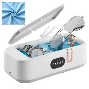 Nettoyeur Ultrasons, Bac a Ultrason 640 ml, 49000HZ Nettoyeur Ultrason, Portable Ultrasonic Cleaner pour Lunettes, Bagues, Pi&egrave;ces de Monnaie, Proth&egrave;ses Dentaires (changjunkeji, neuf)