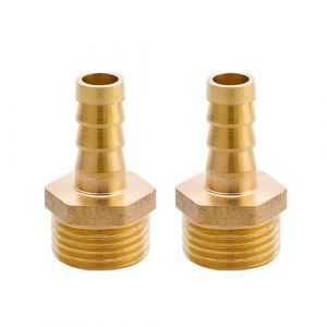 SEIWEI G 1/2" M&acirc;le filetage x 10 mm Connecteur de tuyau cannel&eacute; en laiton, adaptateur de raccord de tuyau de jardin en laiton barbel&eacute;, accessoires de raccord de tuyau de jardin (2 pi&egrave;ces) (Daily Choices, neuf)