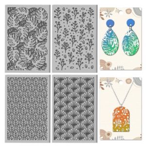 CHGCRAFT 4 feuilles texture artistique argile pour palmier motif sans couture polymère outils DIY pour la poterie la fabrication boucles d'oreilles bijoux machines à graver les tampons 3,9 x 2,6 pouce (CHGCRAFT FR, neuf)