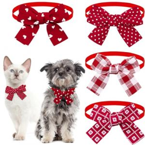 JEYORZY 4pcs N&oelig;ud Papillon pour Chien, n&oelig;ud papillon pour chat, collier de smoking pour chien et chat, Bandana Collier R&eacute;glable, n&oelig;ud papillon de mariage, Costume Formel pour Petit Chien, Mariage F&ecirc;te (SHOPSCAPE INK, neuf)
