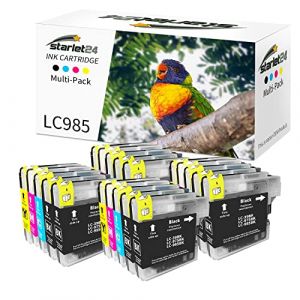 Starlet24 20x Cartouches d'encre Compatibles pour Brother LC985 LC975 LC-985 pour DCP-J 125 DCP-J 140 W DCP-J 315 W DCP-J 515 W MFC-J 220 MFC-J 265 W (8 Noir, 4 Cyan, 4 Magenta, 4 Jaune) (Starlet24, neuf)