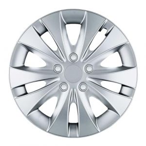 Enjoliveurs argent&eacute; 15 pouces - Jeu de 4 enjoliveurs 13 pouces &agrave; enjoliveurs 16 pouces - Stormer enjoliveurs pour la plupart des marques automobiles et jantes en acier - Enjoliveurs en noir ou argent&eacute; (Kuglo, neuf)