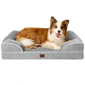 EHEYCIGA Panier Chien Grande Taille XXL Orthopedique, Memoire de Forme Lit pour Chien Dehoussable Lavable, Canapé Chiens Imperméable, Gris (EHEYCIGA EU, neuf)