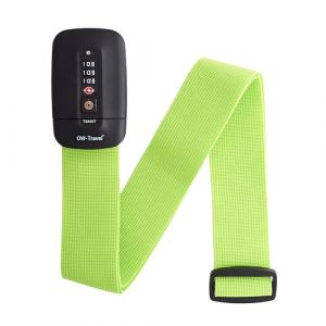 OW-Travel Sangle Valise Voyage TSA personnalisées (1 Pc Vert) Sangle Bagage avec Etiquette Valise d'Identification. Courroie de Voyage verrouillable pour Bagage. Ceinture Valise pour Les Sacs (One-Wear Store, neuf)