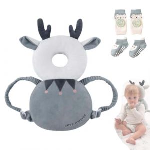 Bambebe Bébé Protection de la Têt Securite Casque Bebe Anti Choc Protection Baby Head Protector Casque Protection Bébé Protection Tête Enfant Sac à Dos Tout-Petits(Cerf) (Aling2020, neuf)