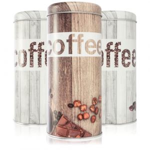 com-four® 3X boîte à dosettes de café - boîte métallique pour dosettes de café - récipient de Rangement avec Couvercle pour café, thé, Biscuits (3 pièces - Nostalgie) (COM-FOUR  Vertriebs GmbH, neuf)