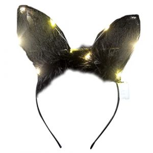 Watreketal Serre Tete,Accessoires de cheveux simples et doux pour femmes, bandeau lumineux pour se laver le visage, serre-tête pour oreilles de chat, cerceau de cheveux multicolore lumineux (Xuanlang Trading, neuf)