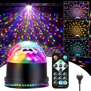 Boule Disco,Lumière Disco,Lampe de Scène Projecteur,Rotation à 360° Contrôlée par la Musique,360° Rotative Lampe de Scène,Jeux de Lumiere pour Soiree,360° Rotative Boule à Facette Couleurs (ZonQ, neuf)