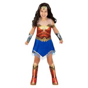 Funidelia | D&eacute;guisement Wonder Woman 1984 pour fille Super h&eacute;ros, DC Comics - D&eacute;guisement pour Enfant, accessoires pour Halloween, carnaval et f&ecirc;tes - Taille 5-6 ans - Rouge (Funidelia FR-BE-LU, neuf)