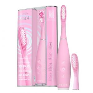 FOREO ISSA 4 Brosse à dent électrique sonique 4-en-1 rechargeable – brosse a dent souple, blanchiment dentaire, tête remplaçable 12 mois, nettoyage ultra-hygiénique - Pearl Pink (Foreo, neuf)