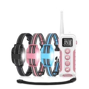 DOGLinsen Collier de Dressage pour Chien sans Choc, Port&eacute;e de 1000m, Collier Vibration pour Chien, 4 Modes (Lumi&egrave;re, Son, Vibration, Son+Vibration) - Adapt&eacute; aux Chiens de Toutes Tailles (3 Colliers) (DOGLinsen, neuf)