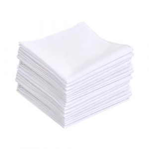 ZHYUAN 30 pi&egrave;ces 25 * 25 cm Mouchoirs blancs,Mouchoirsencoton,Mouchoirsentissudecoton,Mouchoirsencotonpour homme,Mouchoirs en coton blanc, ourlet,pour la d&eacute;coration des poches et le nettoyage (SCDZ-EU, neuf)