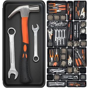 Lot de 20 boîtes caisse a outil organisateur tiroir, Grande Taille 30cm, 5 tailles, pour vis, outils, bricolage, servante d'atelier boite de caisse rangement, rangement et organisation de etabli (XINZEWEI, neuf)