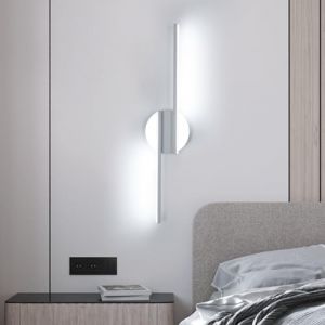 Osairous Applique Murale Intérieure LED, 22W 2475LM Lampe Murale Chambre Moderne Blanc, 55CM Acrylique Lampe de Chevet LED Murale Lumière Blanche 6500K pour Cuisine, Salon, Couloir, Escalier (T2T Light, neuf)