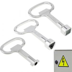 JEYORZY 3 Pièces Cle Triangle Poubelle Clé Triangulaire Clef Triangle à Douille en Métal pour Bac de Tri Compteur Electriques Gaz Ascenseurs Coffret (Wacicy EU, neuf)