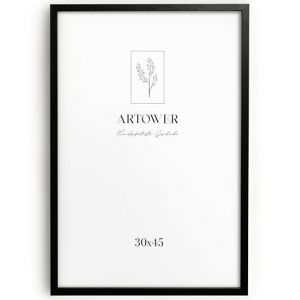 artower® Cadre Photo Bois Noir 30x45cm | Cadre avec Verre Acrylique Transparent 30 x 45 cm | Grand Tableau 30x45 | Mural Salon, Chambre, Décoration Dessin, Diplôme ou Cadeau d’Anniversaire (Artower, neuf)