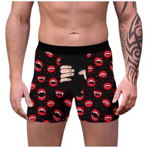 sous Vetement Noel Homme, Slip Homme Pas Cher Boxer Homme Coton Boxer de Noel Cale&ccedil;on de Noel Vetement Personnalis&eacute; Cale&ccedil;on Homme Saint Valentin Tenue Pere Noel Sexy Homme Id&eacute;E Cadeau No&euml;l Pas Cher (IHUAE, neuf)