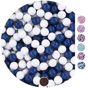 EinsSein 1kg Chocolat Dragees perles mariage Mix petit blanc-bleu marine brillant 1 cm - drag&eacute;es bapt&ecirc;me communion amandes feter et recevoir f&ecirc;ter de fete couleur pas cher aux bombe tag voir mes etui (Shopingeneur, neuf)