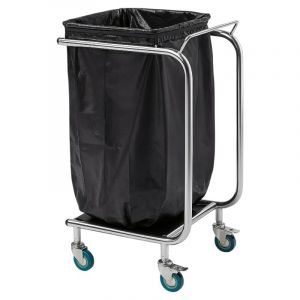 G&eacute;n&eacute;rique Porte Sac Poubelle Mobile 70L &ndash; Structure Acier Inoxydable &ndash; 4 Roues dont 2 avec Freins &ndash; Dimensions 360 x 500 x 800 mm &ndash; Montage Facile &ndash; Id&eacute;al Restauration, Collectivit&eacute;s ou Atelier (PESAGE-MB, neuf)