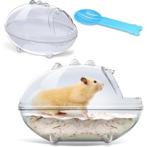 Norhogo Bac &agrave; sable pour hamster - En plastique - Petit bac &agrave; sable pour hamster - Transparent - Pour ours dor&eacute; (Norhogo Direct, neuf)