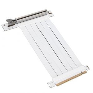 Zunate Câble Flexible PCI-E 3.0 X16, Câble Riser PCI Express X16 Port D'extension de Carte D'extension Flexible Haute Vitesse pour Carte Graphique Carte Son Carte Réseau(Blanc) (Topiky-U, neuf)