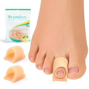 Promifun Correcteur d'orteil pour femmes - Redresseur d'orteil en gel souple - R&eacute;aligne les orteils courb&eacute;s, courb&eacute;s, croches, griffes, oignons, orteils en marteau（6 Count, Large, Beige） (Promifun EU, neuf)