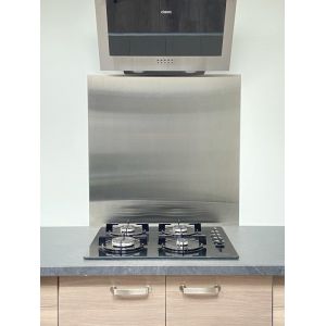Fond de hotte/Crédence INOX Brossé ép 1.2 mm- 8 Tailles - Hauteur 70 cm x (Longueur 120 cm) (AluCouleur, neuf)