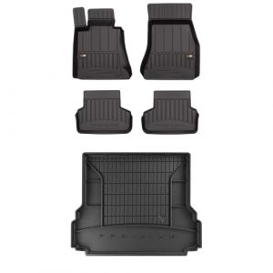 MOTOS Kit de tapis de sol en caoutchouc et tapis de coffre pour BMW Serie 5 G31 2017-2023 Améliorez votre confort de voyage avec tapis antidérapant voiture 3D- Tapis de sol voiture tous temps, protect (MOTOS EU, neuf)