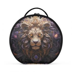 Roi Lion Violet Créativité Trousse Sac Cosmétique Circulaire de Maquillage Pochette Sacs avec Cloisons Amovibles pour Voyage Filles (HULAHULA, neuf)