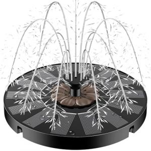 Yzert Fontaine Solaire Extérieur 2025 Upgraded, Solaire Flottant Fontaine Mini Jardin Pompe Fontaine Solaire Flottante avec 7 Buses & 4 Tiges Fixes pour Bain d'oiseaux, Jardin Fontain (JUzhuo-eu, neuf)
