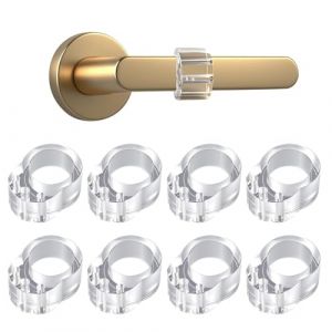 8 Pi&egrave;ces Butee de Porte, PVC Poign&eacute;e Arret de Porte de Sans Percer, Butee de Porte Interieur Amortisseur pour Prot&eacute;ger Murs, Portes, Fen&ecirc;tres, Meubles, Anti-Poign&eacute;e De Porte Protection(Transparent) (ROBFLOR MARKET CARS, neuf)