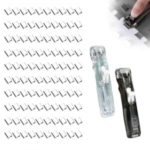 Clam Clip Dispenser Push Stapler Creative Stapler Distributeur de Pinces Avec 100 Clips de Recharge pour la Fixation de Documents de Reliure en Papier &agrave; Feuilles Mobiles pour L'&eacute;cole de Bureau (FASHU GNAHZ LTD, neuf)