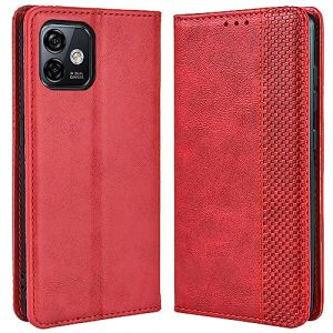 MOJIA Coque pour Ulefone Note 16 Pro, &Eacute;tui en Cuir, PU Housse Pochette Antichoc et Anti-Rayures Fonction Stand Rabat de Portefeuille Etui Coque. Rouge (Shangnai, neuf)