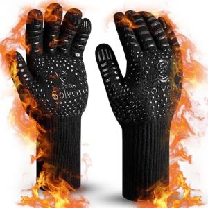 Gants Barbecue,Gant Cuisine pour Barbecue Four Anti-Chaleur Jusqu'&agrave; 800&deg;C,Four pour BBQ,Accessoire Aarbecue,Gant Cuisine,Gants Cuisine,Gant Four,Gant Anti Chaleur (TRADE ILIYA STORE, neuf)