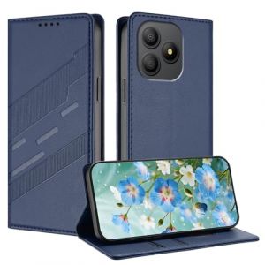 TAUYN Housse Folio en Cuir pour Blackview Wave 9C, Premium PU/TPU Cuir Portefeuille Etui Housse, avec Fentes pour Cartes, Fermeture Magn&eacute;tique, Antichoc Flip Case Cover. Bleu fonc&eacute; (Kuaigu, neuf)