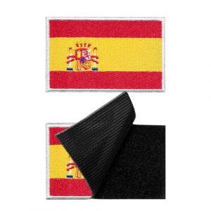 SUCIKORIO Lot de 2 &eacute;cusson &agrave; Coudre Espagne Tissus Patch Autocollant Textile &eacute;cusson Drapeau Espagnol Ecusson Scratch Militaire Patchs Brod&eacute;s Airsoft Patch Pour Sac &agrave; Dos, Conception de Bricolage (Darmoo, neuf)