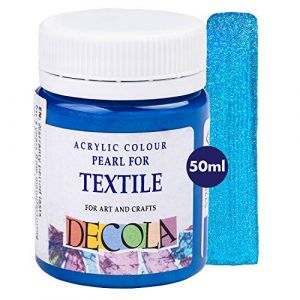 Decola – Peinture textile bleu paillette 50ML | Teinture textile à haute teneur en pigments | Fabriqué par Nevskaya Palitra (ZI.ARTSHOP, neuf)