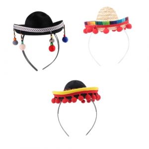 Healeved 3pi&egrave;ces Chapeau Mexicain -t&ecirc;te De Festival Pour Jour Des Morts Bandeau De F&ecirc;te Mexicain Coiffe De Festival Accessoire De Costume (Accompany JY, neuf)
