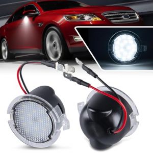 OZ-LAMPE LED Sous Lumi&egrave;re Flaque Miroir Lat&eacute;ral,LED Lumi&egrave;res R&eacute;troviseur pour Ford Edge F-150 Taurus Flex Raptor Explorer Expedition Taurus E Mercury Sable Montego,Sans Erreur 12V 5000K Blanc (gempro carparts, neuf)