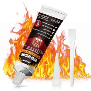 ALLONY 100ml Mastic Refractaire, Colle Haute Temperature Four, Silicone Haute Temperature, Supporte Jusqu'à 1000 °C, Refractaire pour Cuisinières, Cheminées, Poêles, Chaudières de Chauffage (SUQIAN, neuf)
