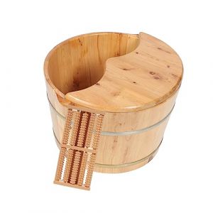 Healeved Bassine Pour Les Pieds Avec Couvercle Et Masseur En Bois Pratique Pour Bain (Accompany JY, neuf)