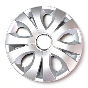 Lot de 4 enjoliveurs 17" avec anneau chrom&eacute; Argent&eacute; (IMJ Global, neuf)