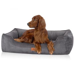 Knuffelwuff Panier pour Chien orthopédique en Velours côtelé Aspect tissé Main Nunavut XXL 120 x 85cm Gris - Housse Amovible - Lavable - pour Grands, Moyens et Petits Chiens (Knuffelwuff, neuf)