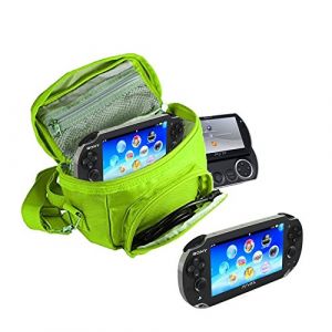 Orzly® Sacoche Bandoulière Universelle Haute Qualité Multi pour consoles portables Sony PSP - Convient à toutes les versions: PSP STREET / PSP 3000 / PSP GO / PSP 1000 / PSP 2000 / PS Vita - SAC PORTABLE avec compartiments spécialement conçus pour ranger: