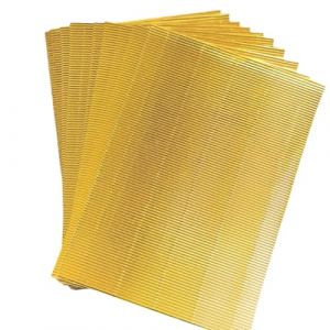 ODETOJOY Lot de 10 feuilles de carton ondul&eacute; brillant m&eacute;tallique &ndash; 21 x 30,1 cm (format A4 similaire) | Id&eacute;ales pour l'artisanat, les projets de bricolage et la d&eacute;coration (dor&eacute;) (Fourniture d'artisanat Co.,Ltd Europe, neuf)